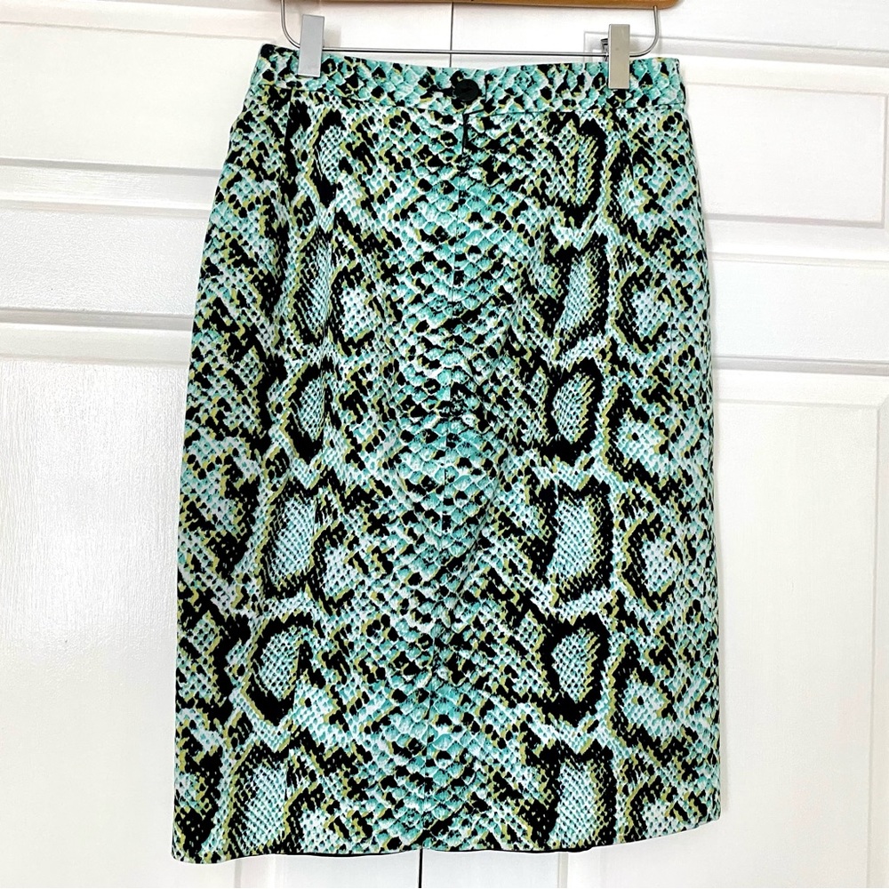 Nanette Lepore Green Snakeskin Print Pencil Skirt… - image 5
